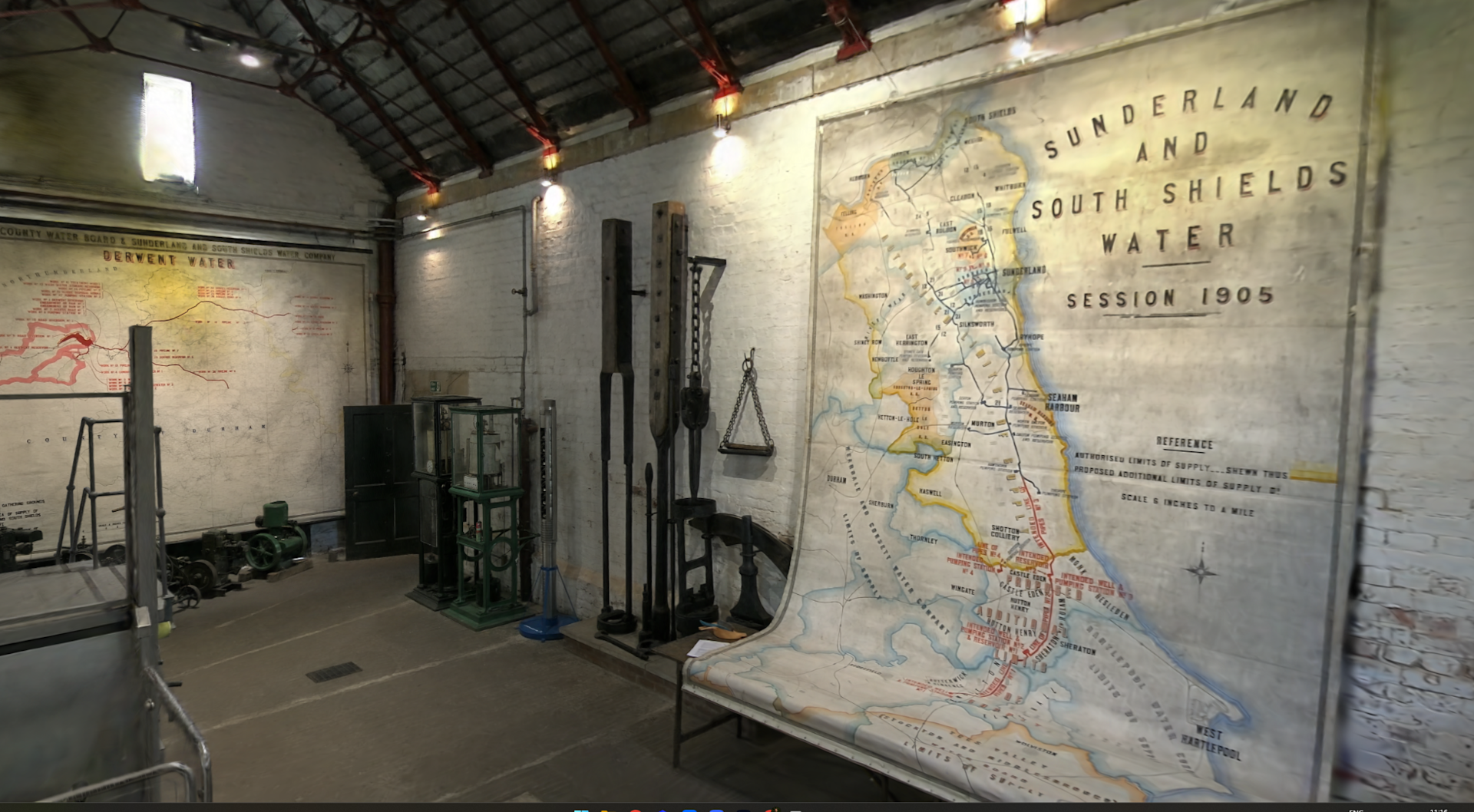 Модель Gaussian Splatting интерьера музея Ryhope Engines Museum